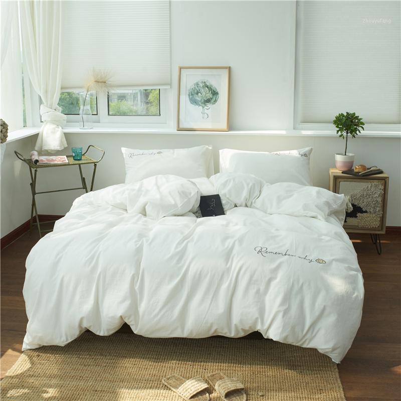 Bedding Sets Modern Style Pure Cotton 3 4pcs Embroidery Duvet Cover Pillowcases Flat Fitted Bed Sheet Solid White Mint Green Khaki
Bedding Sets Modern Style Pure Cotton 3 4pcs Embroidery Duvet Cover Pillowcases Flat Fitted Bed Sheet Solid White Mint Green Khaki