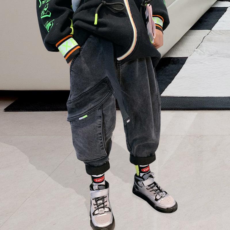 Autumn Winter Boys Jeans Plus Velvet Thicken Cowboy Children's Denim Pants Spring Autumn Korean Side Pocket Cotton Casual Pants
Autumn Winter Boys Jeans Plus Velvet Thicken Cowboy Children's Denim Pants Spring Autumn Korean Side Pocket Cotton Casual Pants