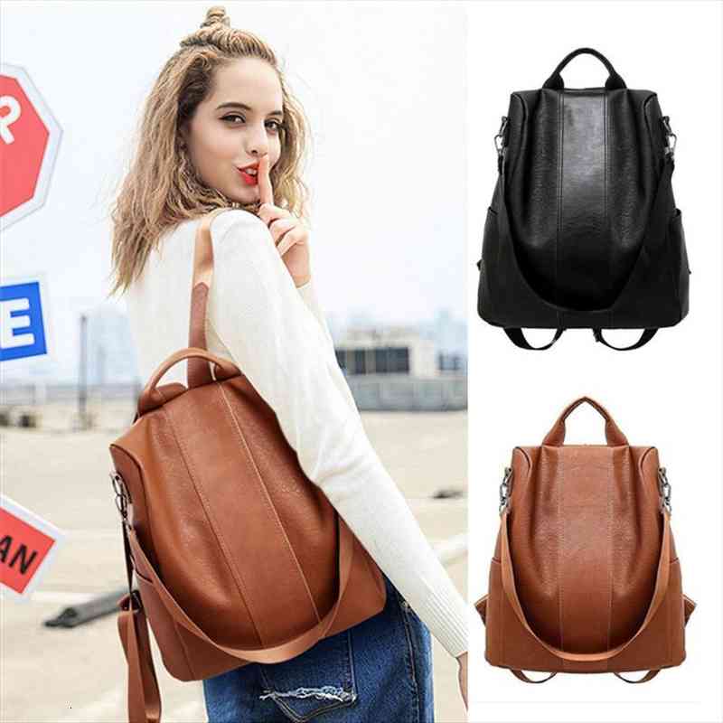 fashion female anti theft backpack classic pu leather solid color canta shoulder bags
fashion female anti theft backpack classic pu leather solid color canta shoulder bags