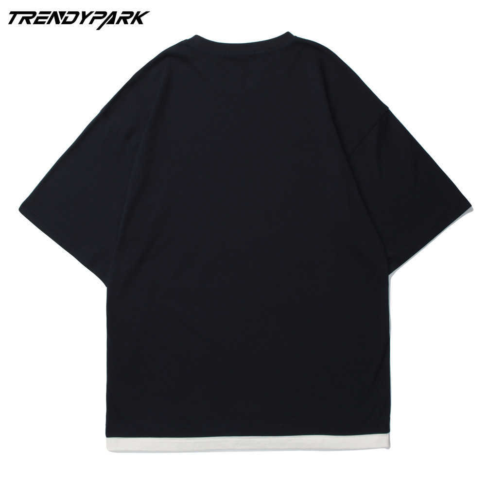 Men's T-shirt Twisted Letters Printed Summer Short Sleeve Tee Oversized Cotton Casual Harajuku Streetwear Top Tshirts Clothing 210601