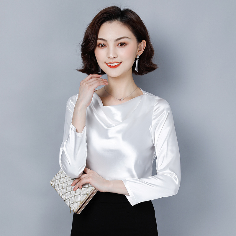 Korean Fashion Silk Women Blouses Satin Autumn White Women Shirts Plus Size XXXL Womens Tops and Blusas Femininas Elegante 210225
