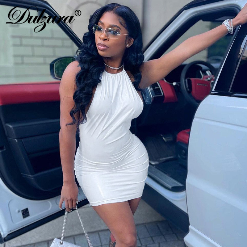halter fake leather mini dress sleeveless backless bodycon streetwear party club 2021 summer women lace up clothes, Black;gray
halter fake leather mini dress sleeveless backless bodycon streetwear party club 2021 summer women lace up clothes, Black;gray