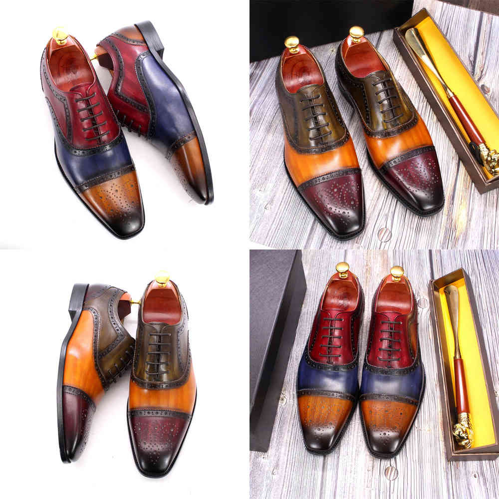 Dress shoes Big Size 6 To 13 Men's Oxford Shoes Cap Toe Genuine Leather Handmade Brogue Wedding Party Formal for Men 2021 210830, Blue
Dress shoes Big Size 6 To 13 Men's Oxford Shoes Cap Toe Genuine Leather Handmade Brogue Wedding Party Formal for Men 2021 210830, Blue