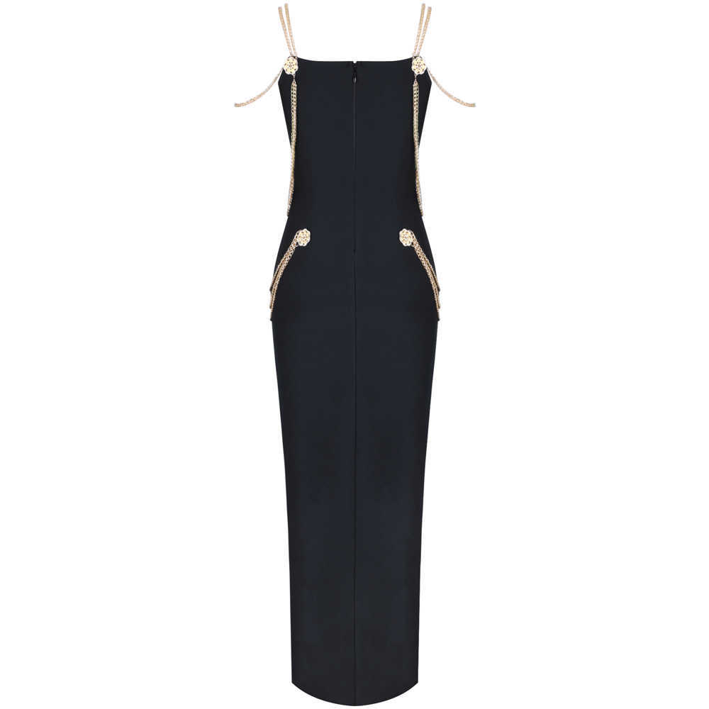 Ocstrade Runway Fashion Maxi Long Bandage Dress Arrivasl Black Sexy Celebrity Bodycon Evening Party 210527