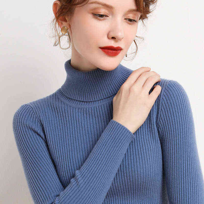 Heliar Women Cashmere Turtleneck Sweater Long Sleeve Knitted Soft Pullovers Basic Sweaters For Women Autumn Winter Jumpers 211123wtt