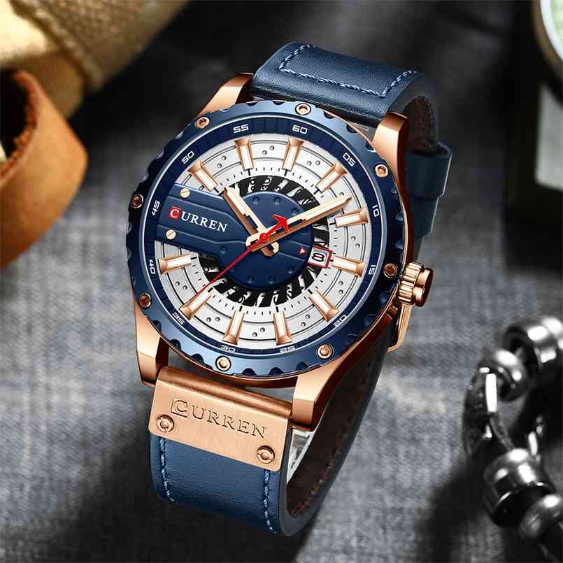 Curren Mens Watches Top Brand Luxury Sport Leather Watch Men Unique Big Dial Wristwatches Waterproof Relogio Masculino 210707, Gold black
Curren Mens Watches Top Brand Luxury Sport Leather Watch Men Unique Big Dial Wristwatches Waterproof Relogio Masculino 210707, Gold black