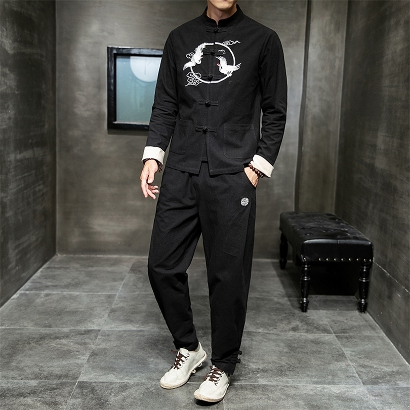 Autumn Chinese cotton and linen suit embroidered large size suit men QT3028-TZ1993P105 138 201210