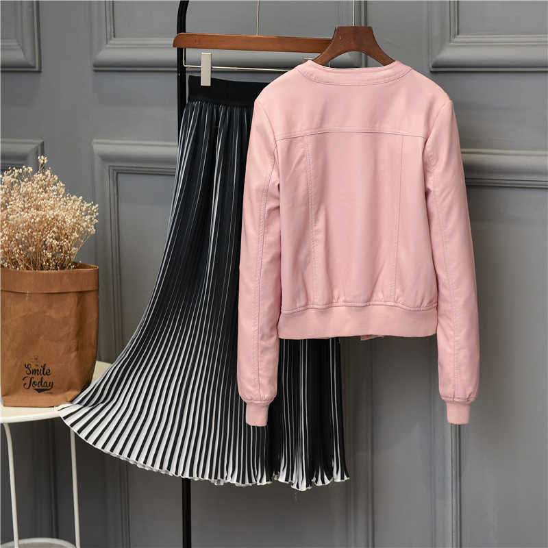 Ly Varey Lin Faux Leather Jacket Women Zipper Casual Pu Short Coat Plus Size S-4xl Motorcycle Outerwear 210526