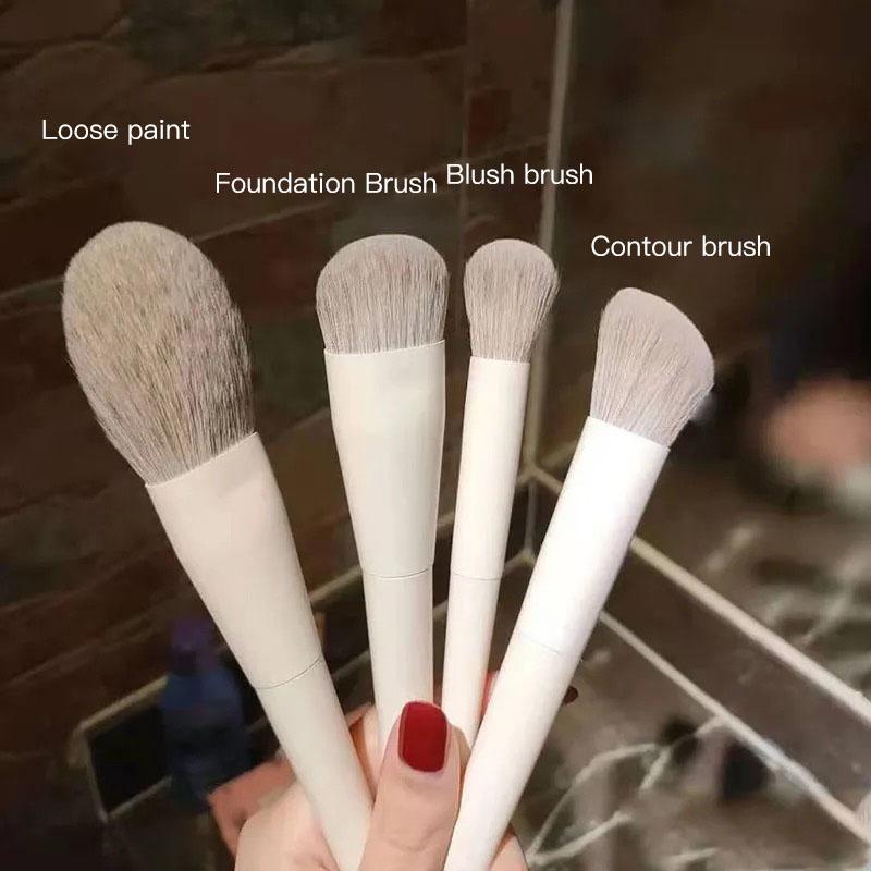 Makeup Brushes 10Pcs Set Loose Powder Blush Foundation Highlight Contour Eye Shadow Eyebrow Cosmetics Beauty Brush Tool
