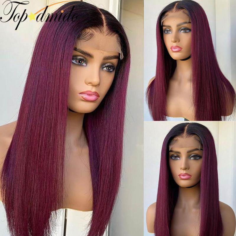 Lace Wigs Topodmido 13x6 Peruvian Human Hair Burgundy Front Wig With Baby Dark Red 99j Ombre Color Glueless, Black;brown
Lace Wigs Topodmido 13x6 Peruvian Human Hair Burgundy Front Wig With Baby Dark Red 99j Ombre Color Glueless, Black;brown
