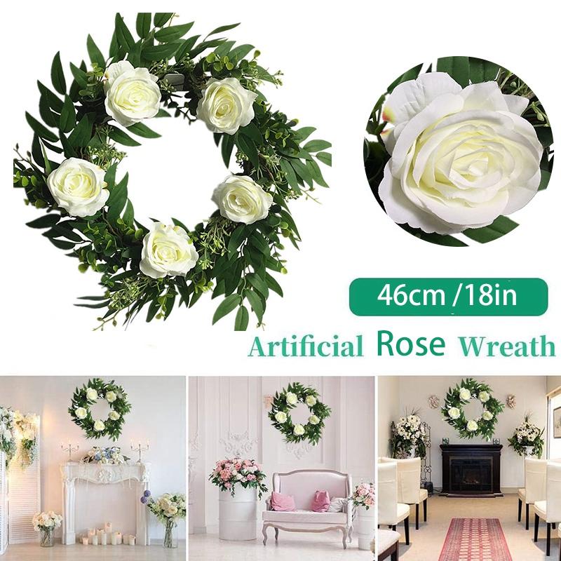 18 Inch Flower Wreath White Rose Artificial Floral Silk Door Wreath for Indoors Home Front Door Wall Wedding Decorations, White green
18 Inch Flower Wreath White Rose Artificial Floral Silk Door Wreath for Indoors Home Front Door Wall Wedding Decorations, White green