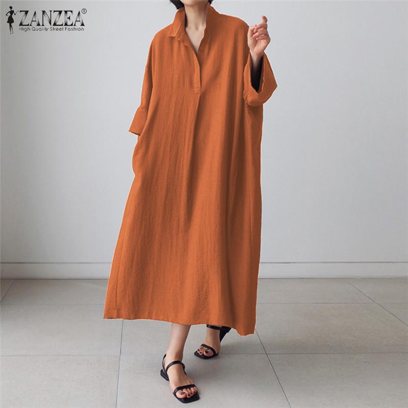 Casual Dresses Women Sundress Solid Vestidos ZANZEA Vintage Autumn Lapel Neck 3/4 Sleeve Shirt Dress Kaftan Robe Femme Loose, Black;gray
Casual Dresses Women Sundress Solid Vestidos ZANZEA Vintage Autumn Lapel Neck 3/4 Sleeve Shirt Dress Kaftan Robe Femme Loose, Black;gray