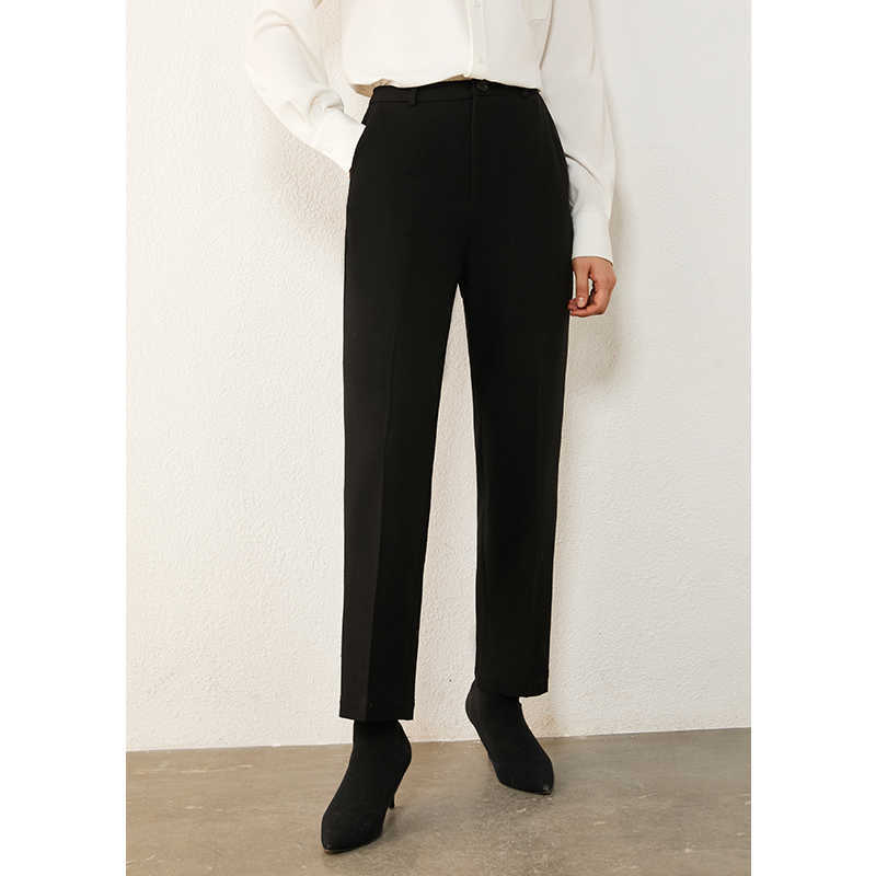 Minimalism Autumn Women's Pant OLstyle Suit Causal Solid High Waist Ankel-lenght s Female s 12030451 210527