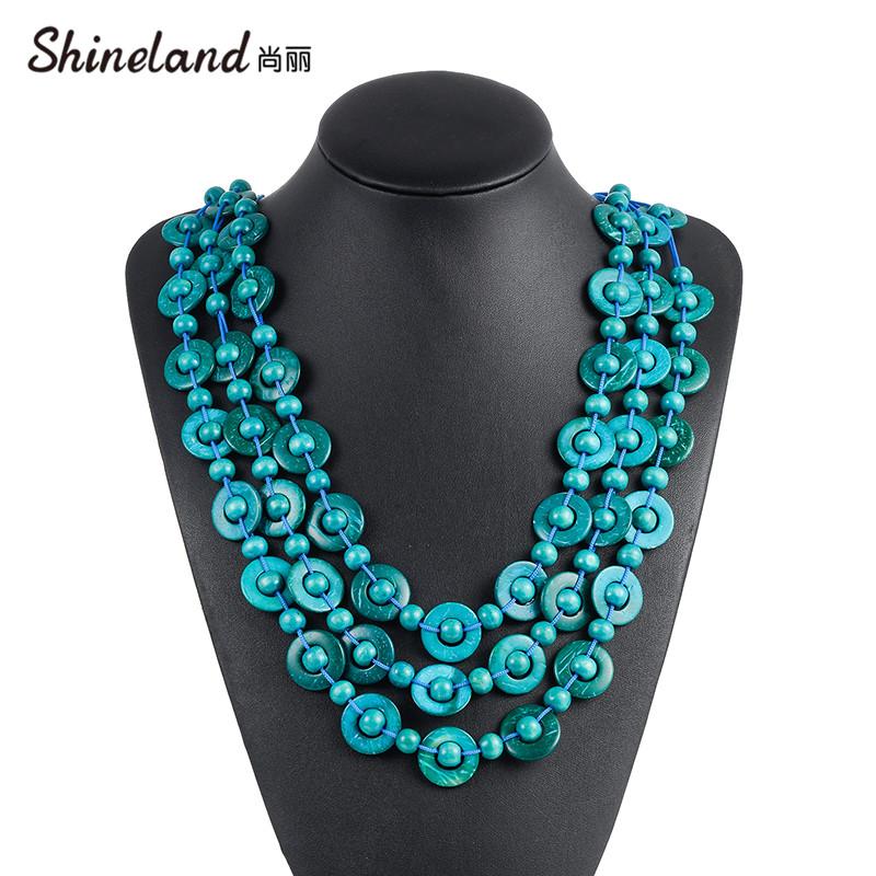 Pendant Necklaces Shineland Boho Coconut Shell Wood Multilayer Women Ethnic Jewelry Handmade Beaded Hanging Statement Choker, Silver
Pendant Necklaces Shineland Boho Coconut Shell Wood Multilayer Women Ethnic Jewelry Handmade Beaded Hanging Statement Choker, Silver