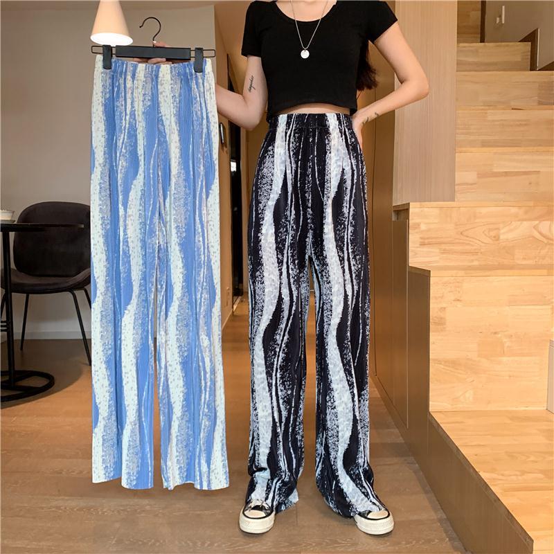 2021 New Printed Elastic Women's High Waist Plus Size Pants Broad Leg Korean Djap, Blue.
2021 New Printed Elastic Women's High Waist Plus Size Pants Broad Leg Korean Djap, Blue.