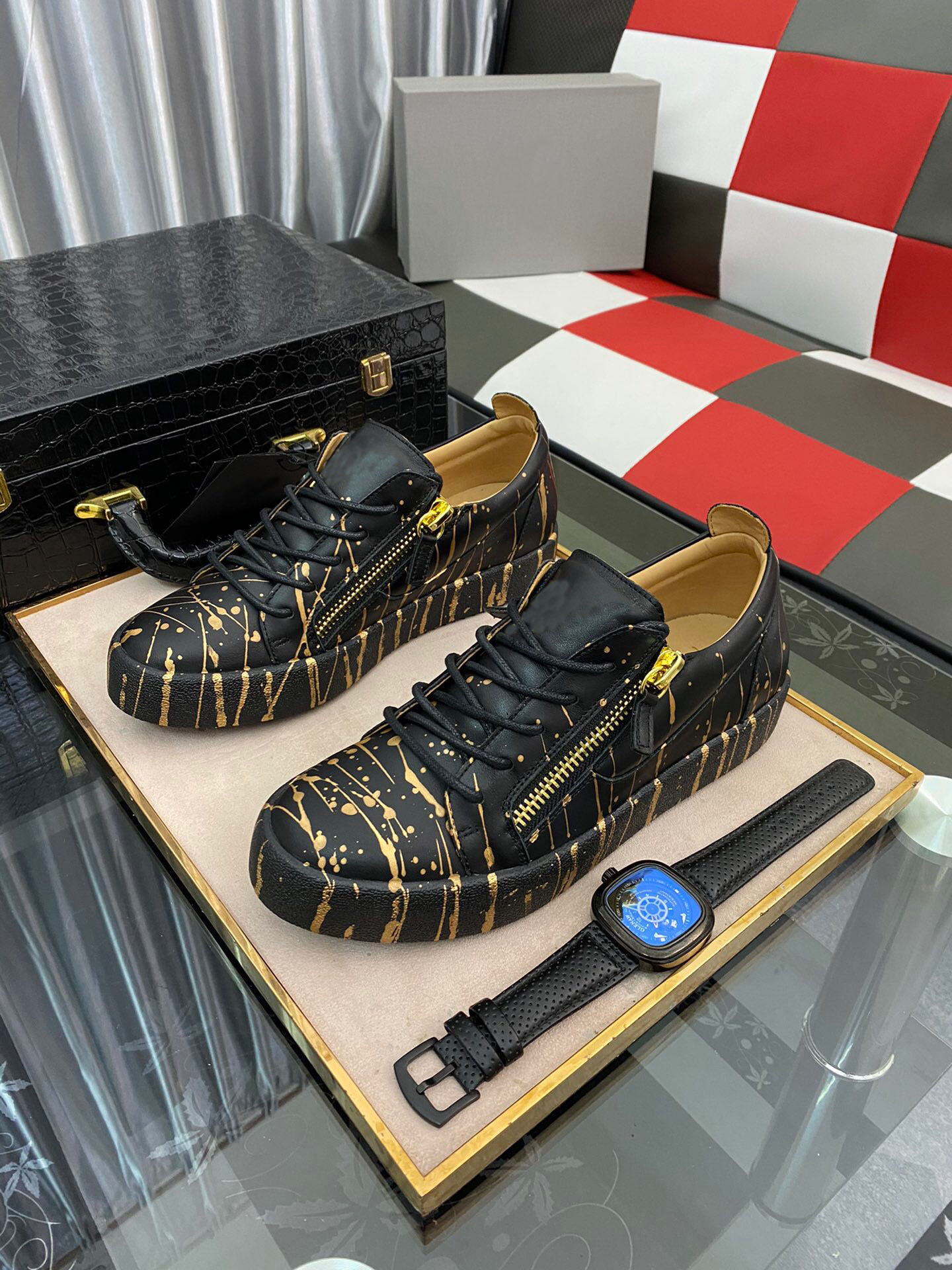 High Quality 2021 Men's Fashion Double Zippers Sneakers Male Brand Outdoor Leisure Platform Casual Skateboard Shoes Size 38-45, Red;white
High Quality 2021 Men's Fashion Double Zippers Sneakers Male Brand Outdoor Leisure Platform Casual Skateboard Shoes Size 38-45, Red;white
