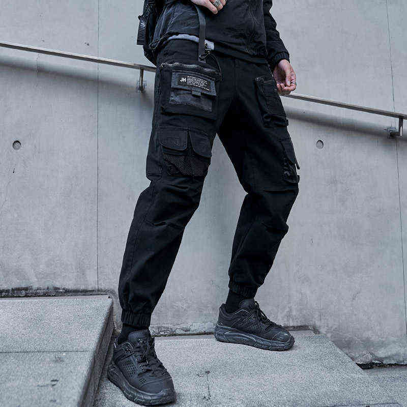 Cargo Pants Men Black Hip Hop Streetwear Fashion Cotton Joggers Sweatpants Casual Harem Trousers Summer Harajuku Clothing 211201