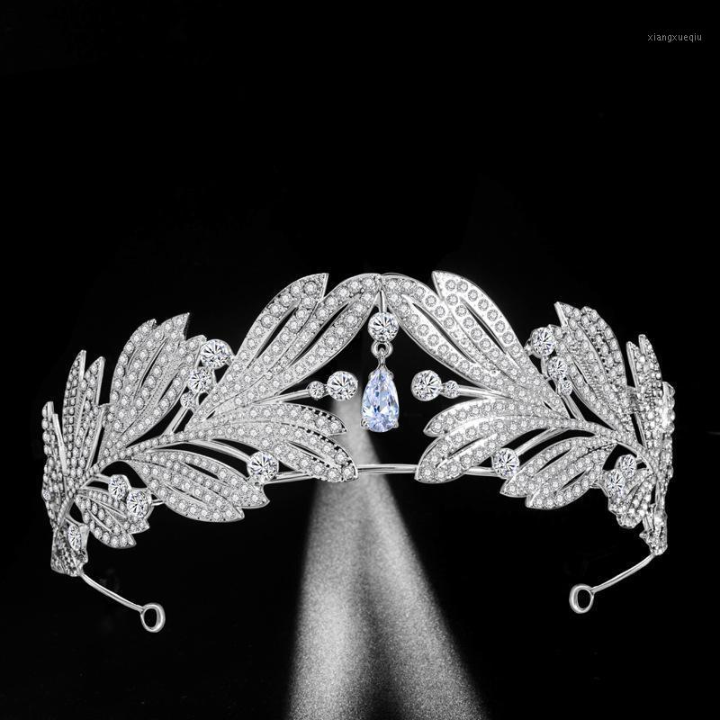 Luxury Cubic Zircon Crown Crystal Leaf Bridal Tiaras Rhinestone Diadem Pageant CZ Crowns Bride Headband Wedding Hair Accessories Clips & Bar, Golden;silver
Luxury Cubic Zircon Crown Crystal Leaf Bridal Tiaras Rhinestone Diadem Pageant CZ Crowns Bride Headband Wedding Hair Accessories Clips & Bar, Golden;silver