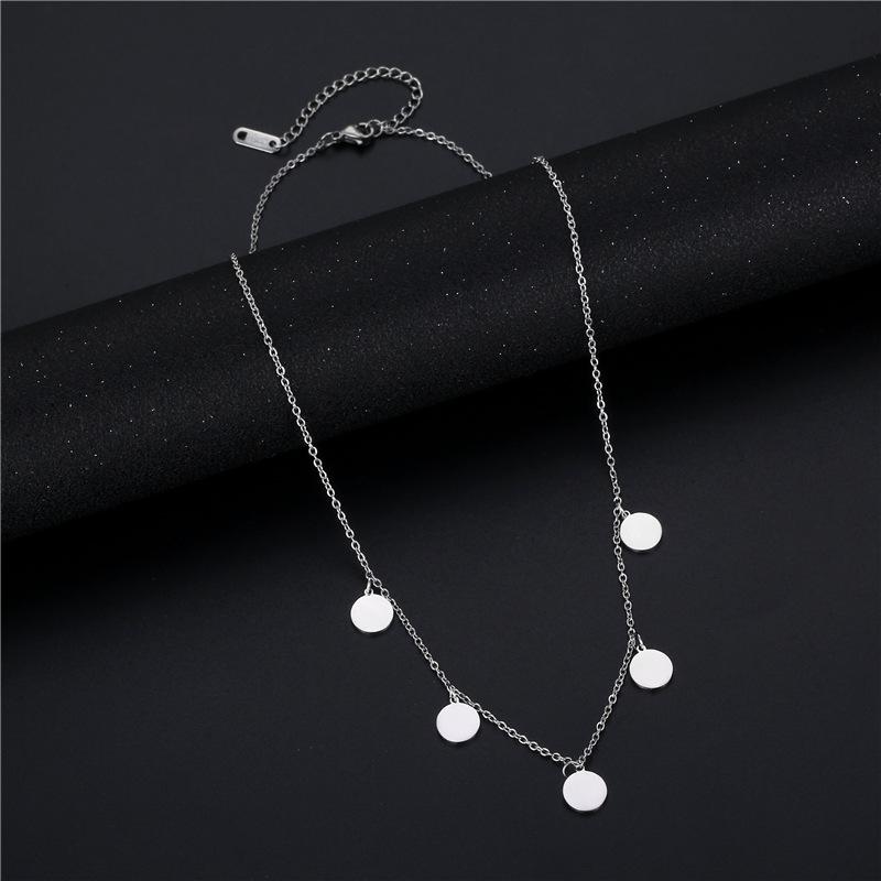 Chains Bohemian Style Stainless Steel Round Brand Necklace Female Disc Beach Clavicle Chain Tassel, Silver
Chains Bohemian Style Stainless Steel Round Brand Necklace Female Disc Beach Clavicle Chain Tassel, Silver