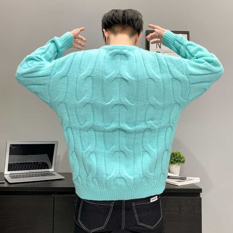 Fashion Sweaters Men's Pullovers Long Sleeves Autumn Winter Pullovers Knitted O-Neck Sweaters Men Tops Youthful Male 210818