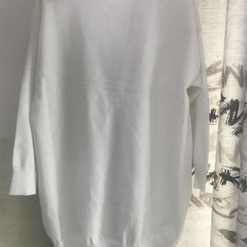 Women White Cardigan Four Pockets V Neck Knitted Sweater Coat T200319
