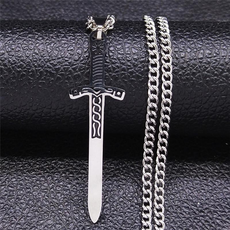 Pendant Necklaces 2021 Viking Sword Stainless Steel Statement Necklace For Women/Men Silver Color Long Jewelry Colgante Hombre N4053S05
Pendant Necklaces 2021 Viking Sword Stainless Steel Statement Necklace For Women/Men Silver Color Long Jewelry Colgante Hombre N4053S05