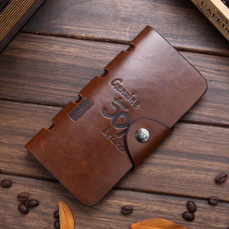 Wallets Classic Vintage Man Hasp Cowboy Bailini Brand Long Leather Wallet Clutch With Coin Purse Pocket Bags