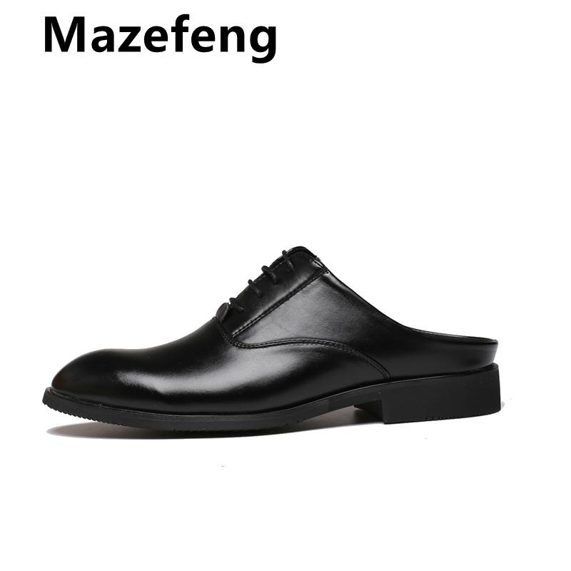 Slippers Mazefeng Fashional Male Shoes Summer Men Simple Casual Half Solid Outdoor Leather Round Toe, Black
Slippers Mazefeng Fashional Male Shoes Summer Men Simple Casual Half Solid Outdoor Leather Round Toe, Black