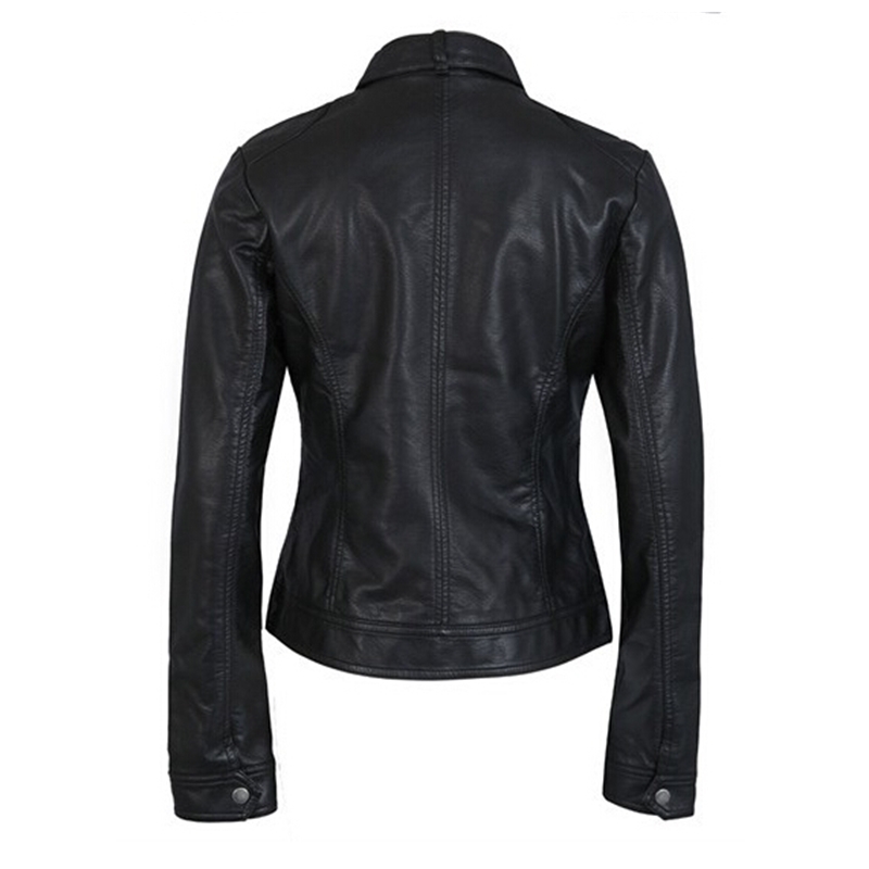 Fashion New Womens Jacket European Fashion Leather Jacket Cleaning Single PU Leather Motorcycle Temale Womens Leat T200212