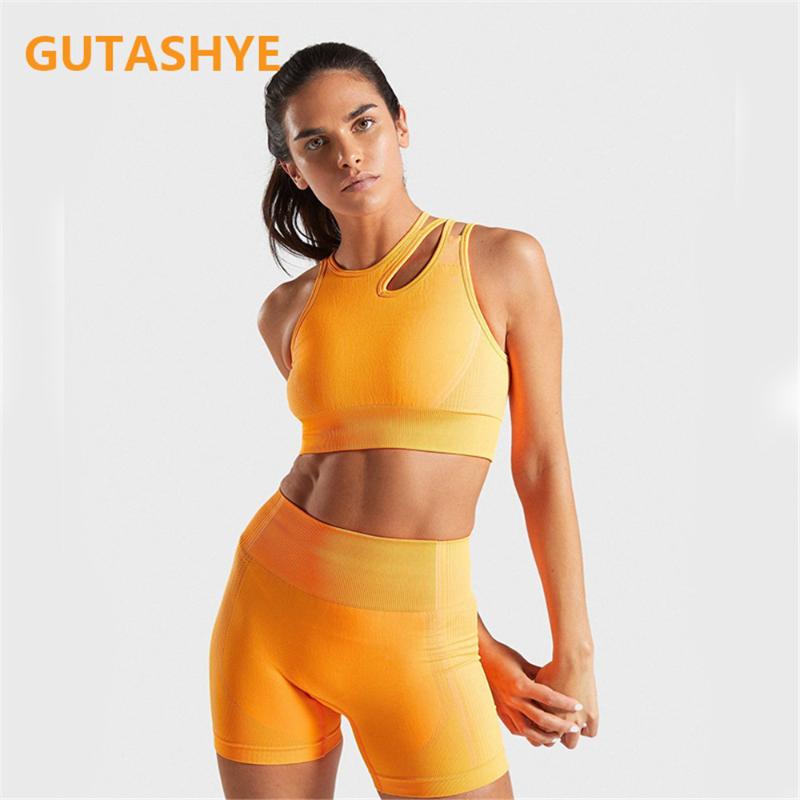 GUTASHYE Seamless Sports Suits yoga shorts sports tights Fitness Tight ym Athletic Sportswear Workout Sportswear Fitness Set