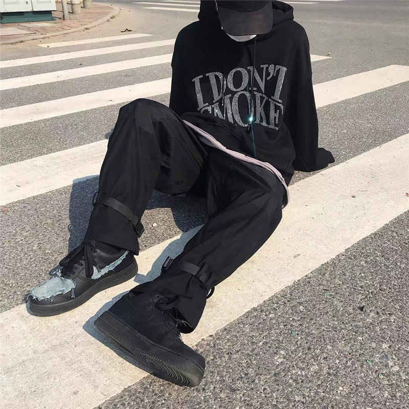 M-3XL Fashion I Don't Smoke Printing Hoodie Women Pullover Black Tops OverSized Long Sleeve Sweatshirt Outdoor Casual Tracksuit 201202