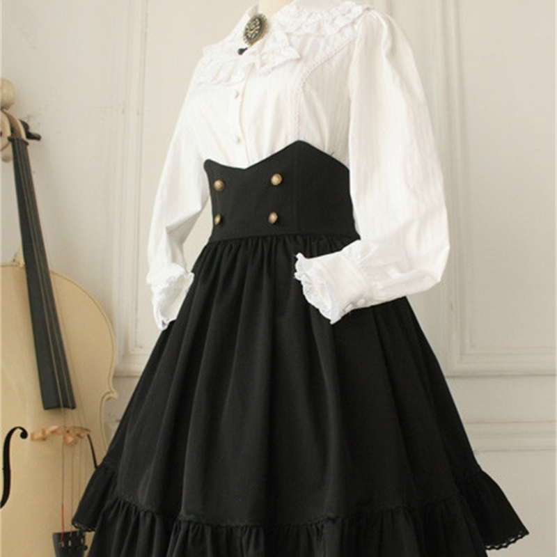 Gothic High Waist Womens Skirt Retro Style Short Skirt Plus Size Midi Skirt Custom Tailored 210306