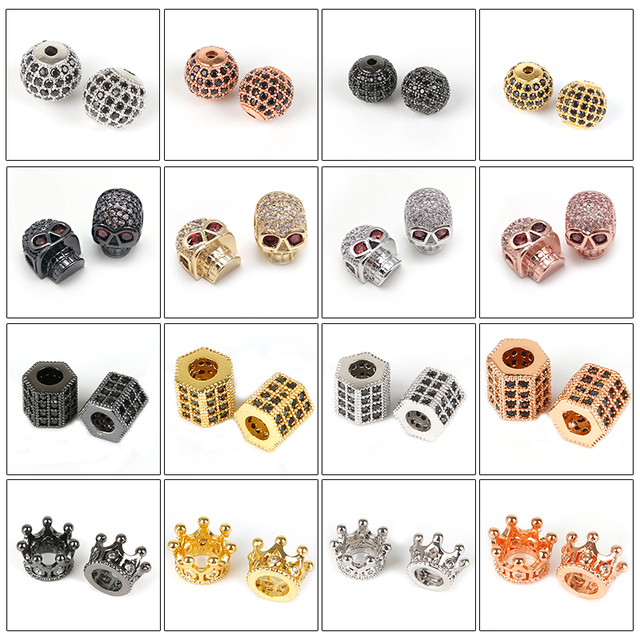 Metal Micro Pave Cubic Zirconia Tube Square Skull Leopard Crown Round Loose Spacer Beads for Jewelry Making DIY Charm Bracelets, White
Metal Micro Pave Cubic Zirconia Tube Square Skull Leopard Crown Round Loose Spacer Beads for Jewelry Making DIY Charm Bracelets, White