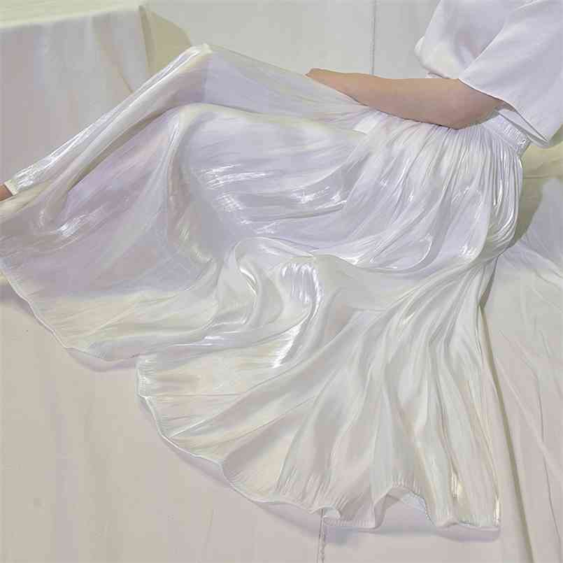 Silk Satin Skirt Long Woman Casual Women Pleated Korean Style Chiffon Beach Summer s Womens With Elastic Waist 210708, Light gray
Silk Satin Skirt Long Woman Casual Women Pleated Korean Style Chiffon Beach Summer s Womens With Elastic Waist 210708, Light gray