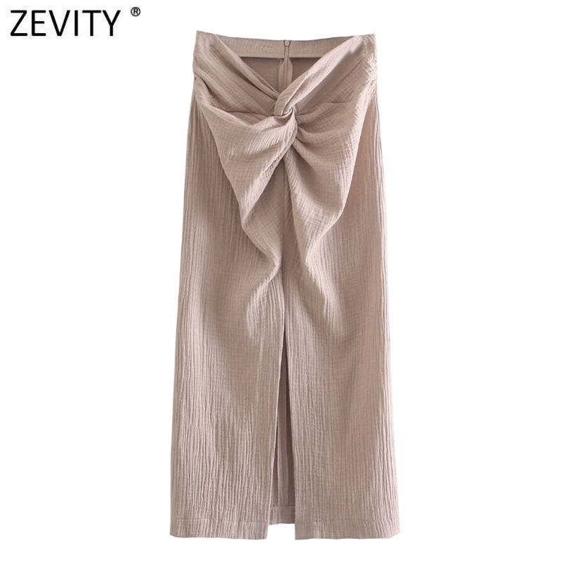 Zevity Women Fashion Solid Knotted Design Split Sarong A Line Skirt Faldas Mujer Female Back Zipper Summer Midi Vestidos QUN770 210721, As pic qun770daa
Zevity Women Fashion Solid Knotted Design Split Sarong A Line Skirt Faldas Mujer Female Back Zipper Summer Midi Vestidos QUN770 210721, As pic qun770daa