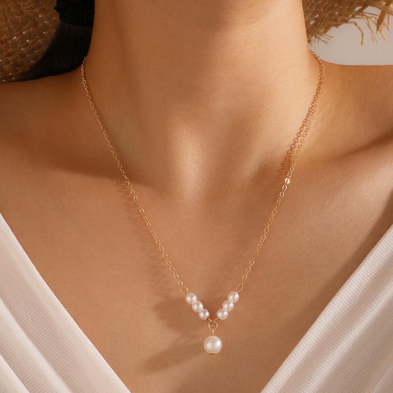 Pendant Necklaces Fashion Style Pearl Choker Necklace For Women Elegant Geometry Gold Chains Adjustabel Clavicle Chain Jewelry Collar, Silver
Pendant Necklaces Fashion Style Pearl Choker Necklace For Women Elegant Geometry Gold Chains Adjustabel Clavicle Chain Jewelry Collar, Silver