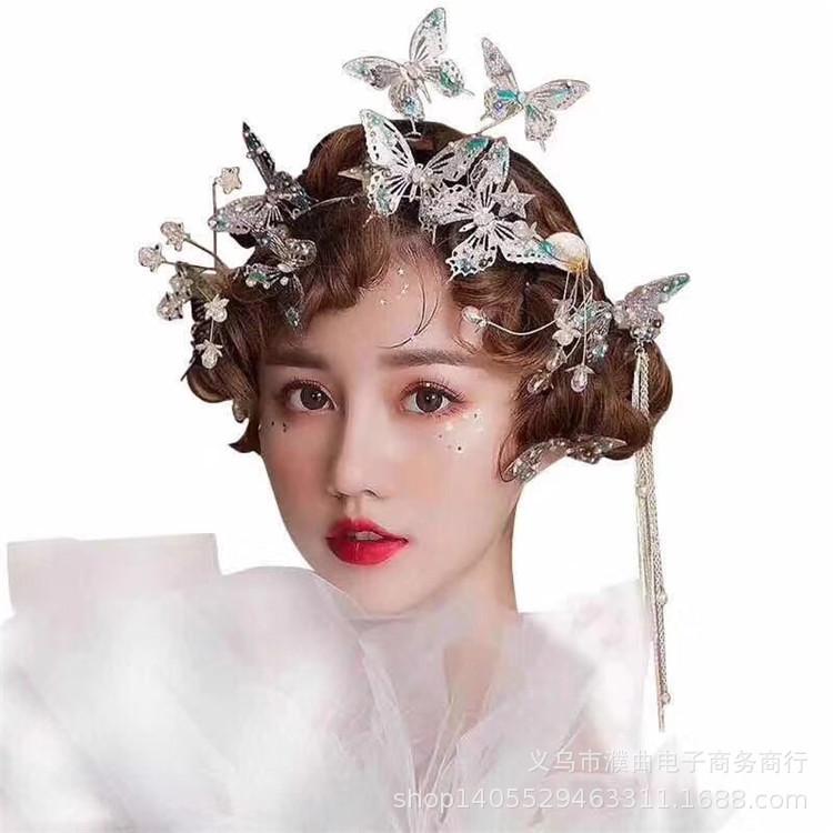 Headpieces Blue Butterfly Hair Hoop Headdress Bridal Wedding Dress Ornaments Studio Po Modeling With Accessories Dance
Headpieces Blue Butterfly Hair Hoop Headdress Bridal Wedding Dress Ornaments Studio Po Modeling With Accessories Dance