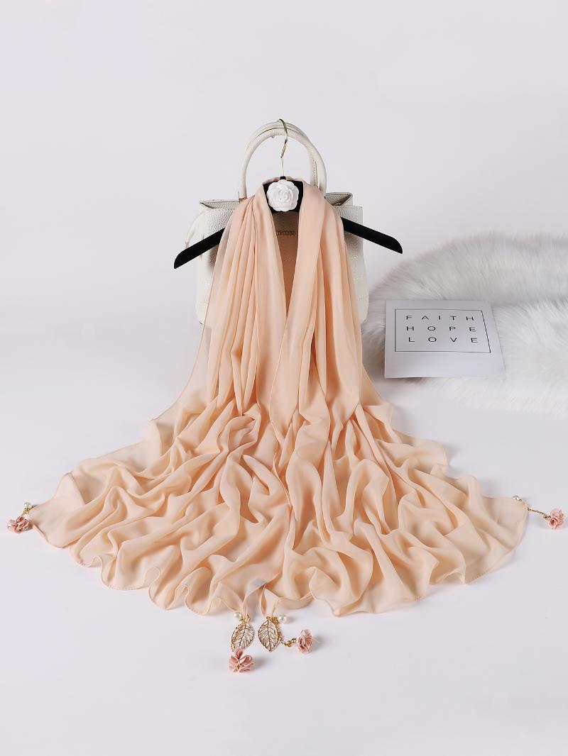 Scarves The Most Heavy Chiffon Turban Scarf Fringed Flower Leaf Pearl Pendant Ladies Long Shawl
Scarves The Most Heavy Chiffon Turban Scarf Fringed Flower Leaf Pearl Pendant Ladies Long Shawl