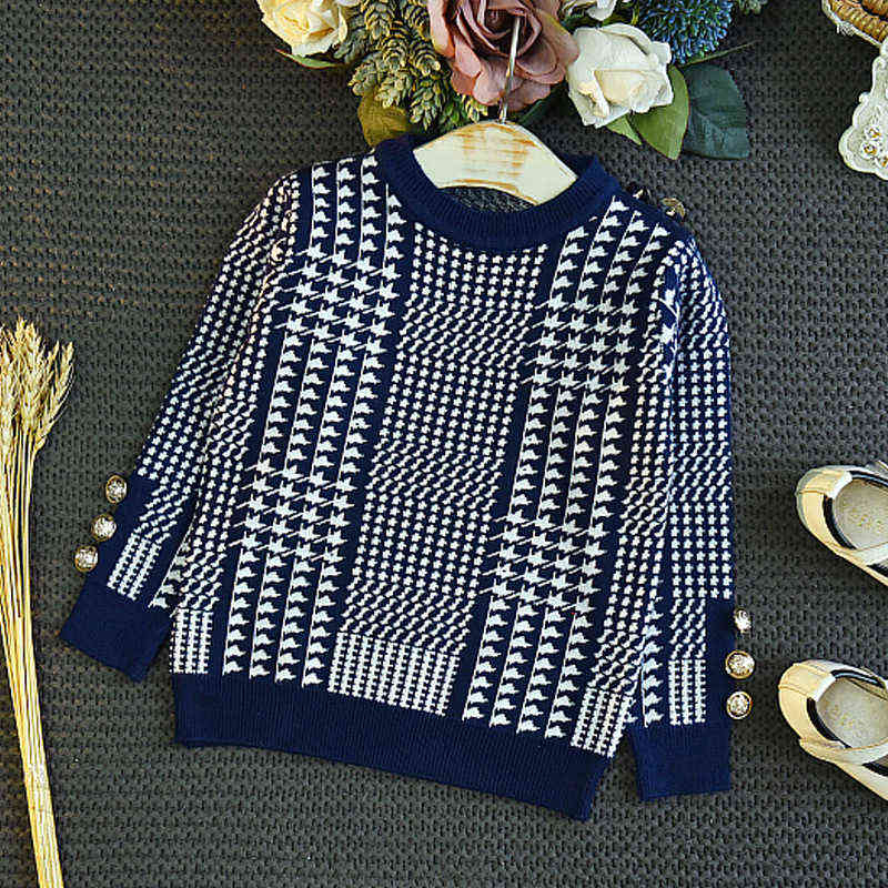 Fall toddler girl sweaters warm knitted shirt suit skirt Korean fashion autumn winter clothes children's two piece set 211104