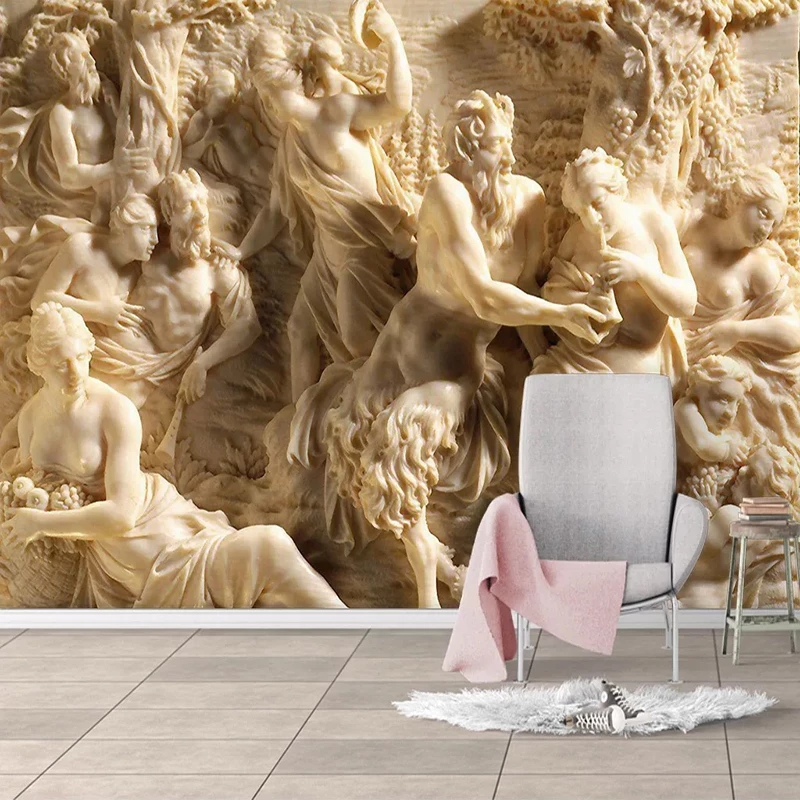Custom Photo Wall European Character Statue 3D Stereoscopic Hotel Living Room Bedroom Wall Decor Mural Wallpaper