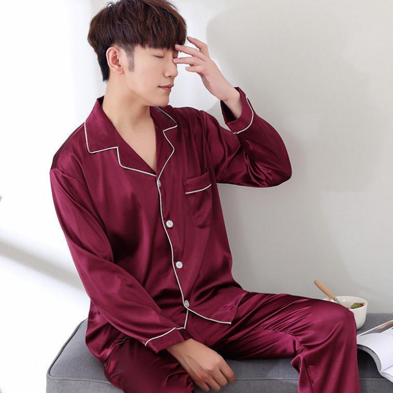 Men's Sleepwear Pajama Suit Satin Silk Pajamas Sets Couple Family Pijama Lover Night Men & Women Casual Home Clothing, Black;brown
Men's Sleepwear Pajama Suit Satin Silk Pajamas Sets Couple Family Pijama Lover Night Men & Women Casual Home Clothing, Black;brown