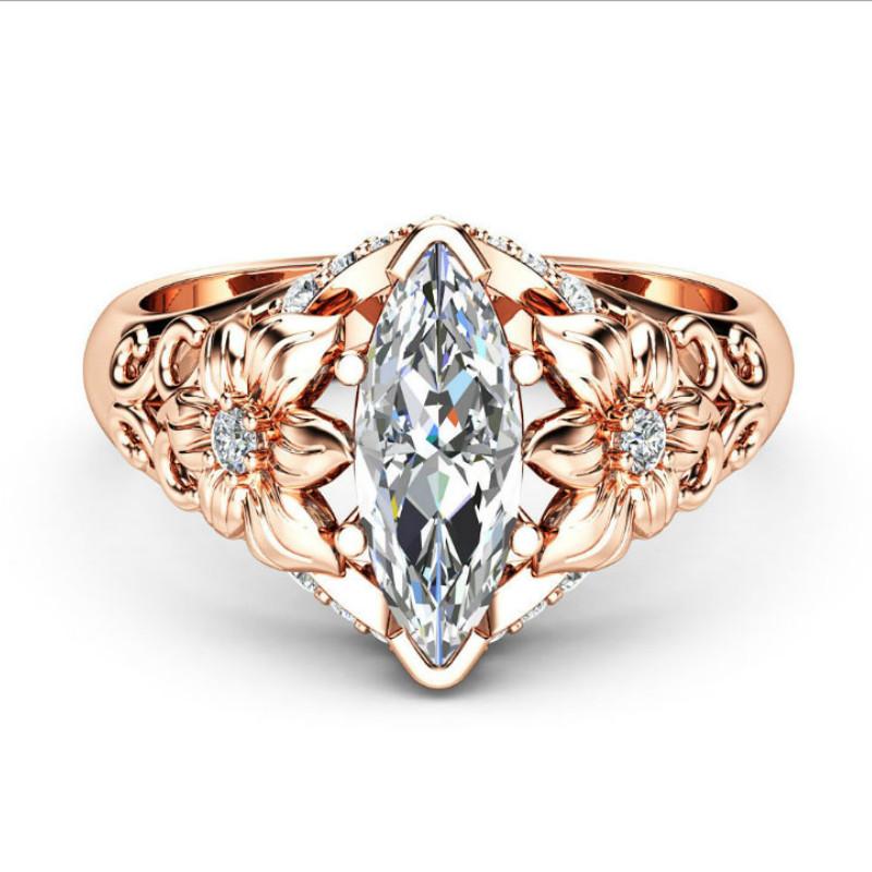 Cluster Rings Flower Rose Gold Color Horse Eye Zircon Ring Woman Fashion Princess Noble Accessories Banquet Jewelry Gift
Cluster Rings Flower Rose Gold Color Horse Eye Zircon Ring Woman Fashion Princess Noble Accessories Banquet Jewelry Gift
