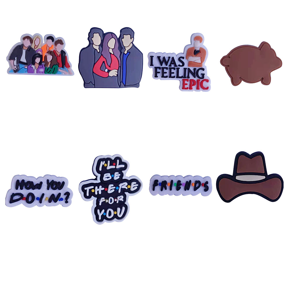 Wholesale 100pcs+ Friends How Doing Office Feature PVC Shoe Charms Buckles Decoration Accessories Plastic ornaments Jibbitz for Croc shoes Fit Bracelets Kids Toy
Wholesale 100pcs+ Friends How Doing Office Feature PVC Shoe Charms Buckles Decoration Accessories Plastic ornaments Jibbitz for Croc shoes Fit Bracelets Kids Toy
