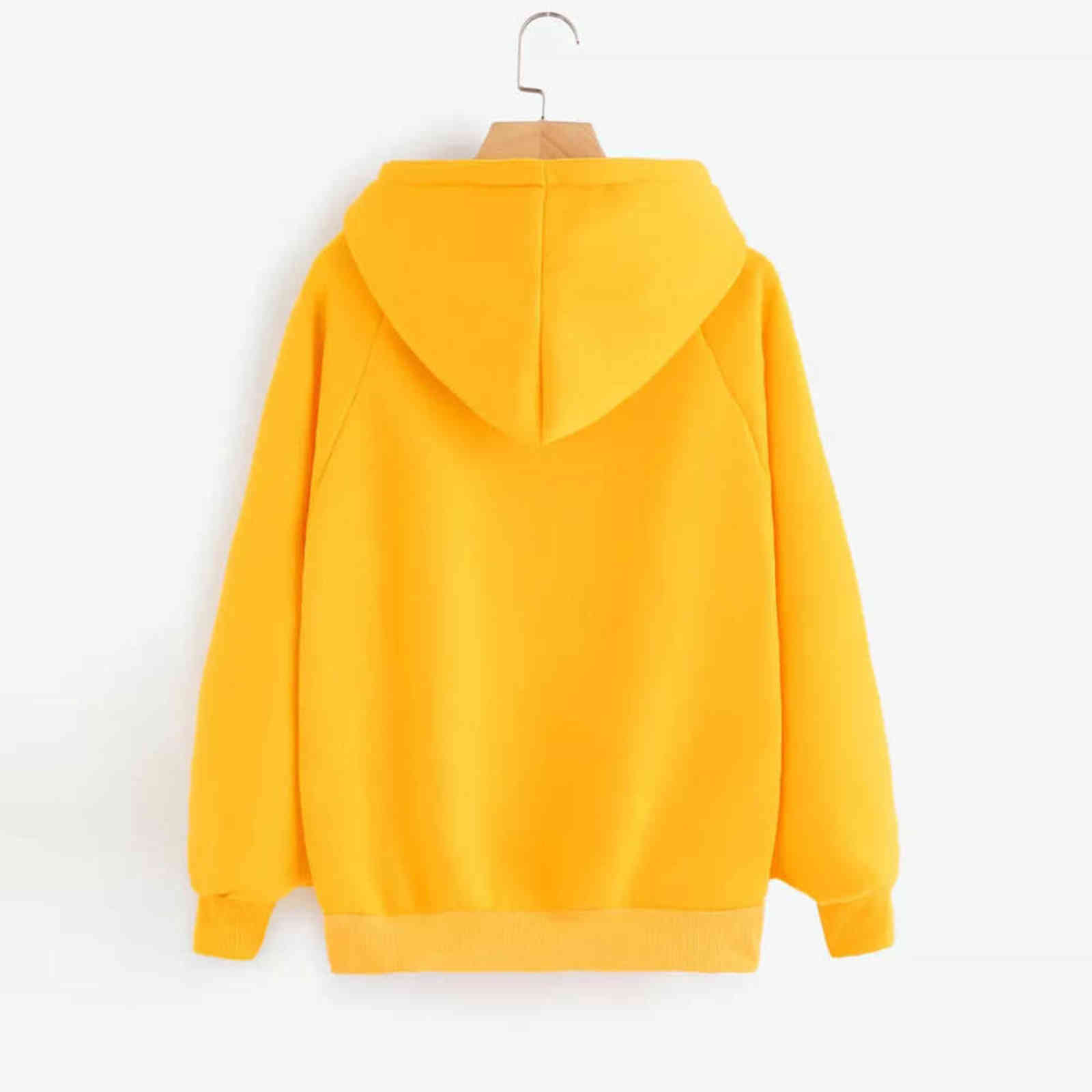 Plus Size Hoodies Sweatshirt Women Fashion Solid Long Sleeve Pullovers Hoodies Female Autumn Winter Tracksuit Hoody Coats Blouse 211108