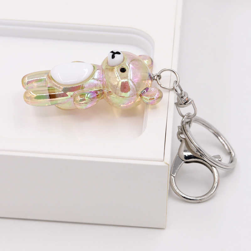 Key Chain Accessories for Women Bag Decoration Pendant Cute Bear Keychains Jewelry Car Key Ring Boy Girl Gifts G1019
