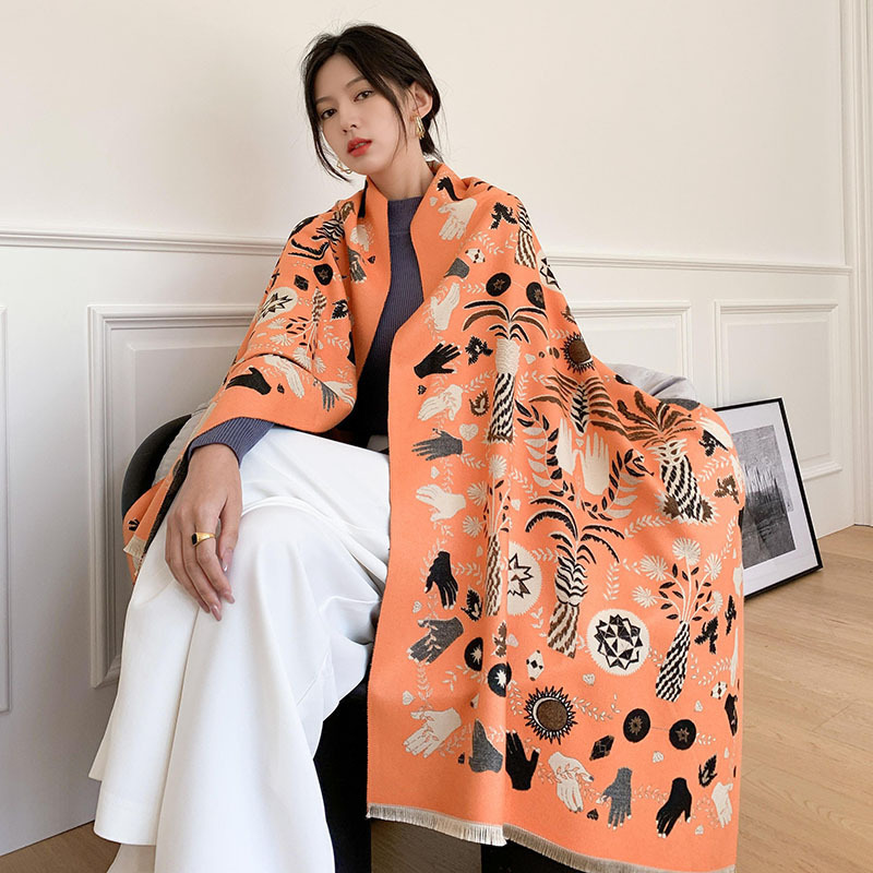 2021 Winter All-Matching Shawl Cashmere Garland Scarf Shawl Female Winter Thickening Thermal Blanket Fiber Jade Hand
2021 Winter All-Matching Shawl Cashmere Garland Scarf Shawl Female Winter Thickening Thermal Blanket Fiber Jade Hand