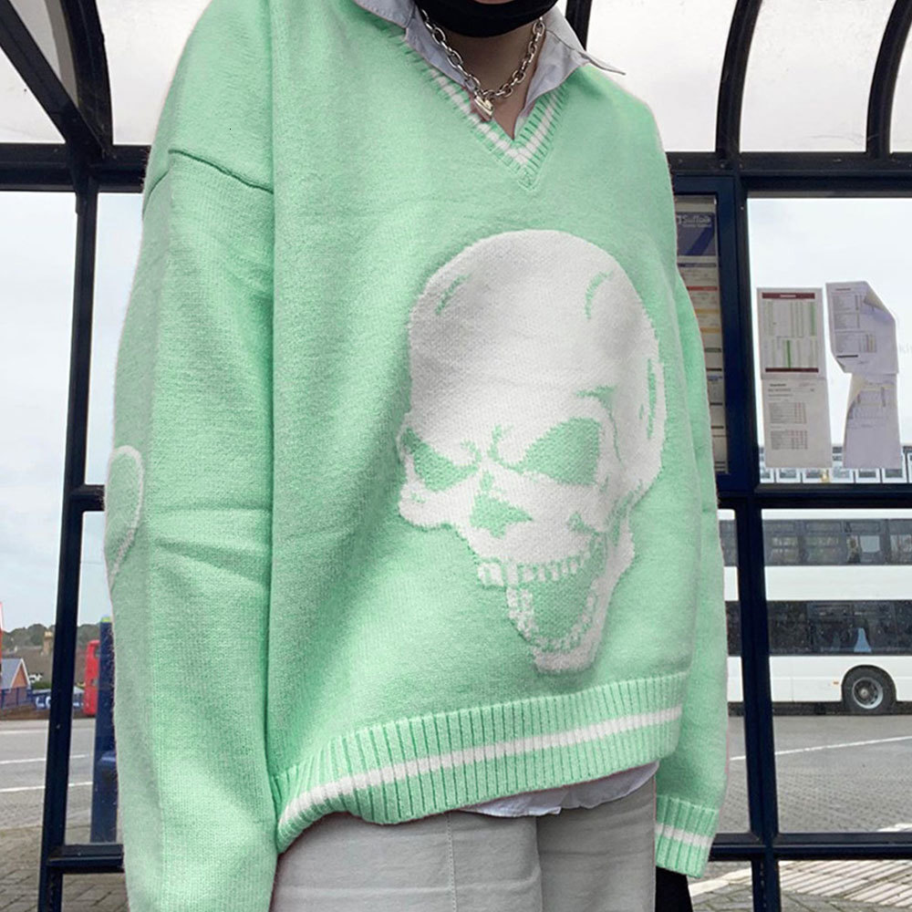 2021 New Casual Long Sleeve v Neck Loose Pullover Vintage Skulls Print Sweaters Women Autumn Spring Knitwear Tops Jumpers Bkcq, As photo
2021 New Casual Long Sleeve v Neck Loose Pullover Vintage Skulls Print Sweaters Women Autumn Spring Knitwear Tops Jumpers Bkcq, As photo