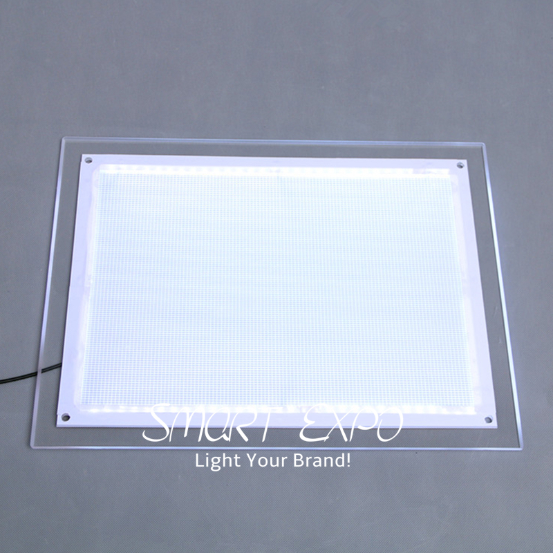 A2 Ultra Slim Crystal Light Box Advertising Display with Acrylic Panel LED 2835 Side-Lit Strong Wooden Case Packing