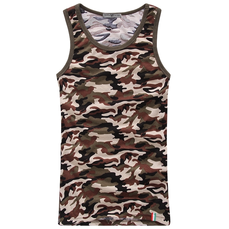 Men Summer Sleeveless Vest Male Casual Slim Fit Camouflage Sports Fitness Top Breathable Vest Breathable Male Sport Shirt 210308