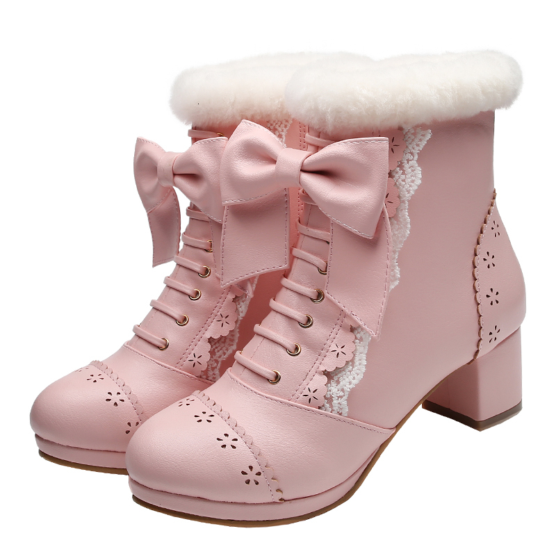Platform Ankle Women Zip Woman Beautiful Bow Sweet Lolita Shoes Feminine Hairy Winter Boots Ser9, White
Platform Ankle Women Zip Woman Beautiful Bow Sweet Lolita Shoes Feminine Hairy Winter Boots Ser9, White